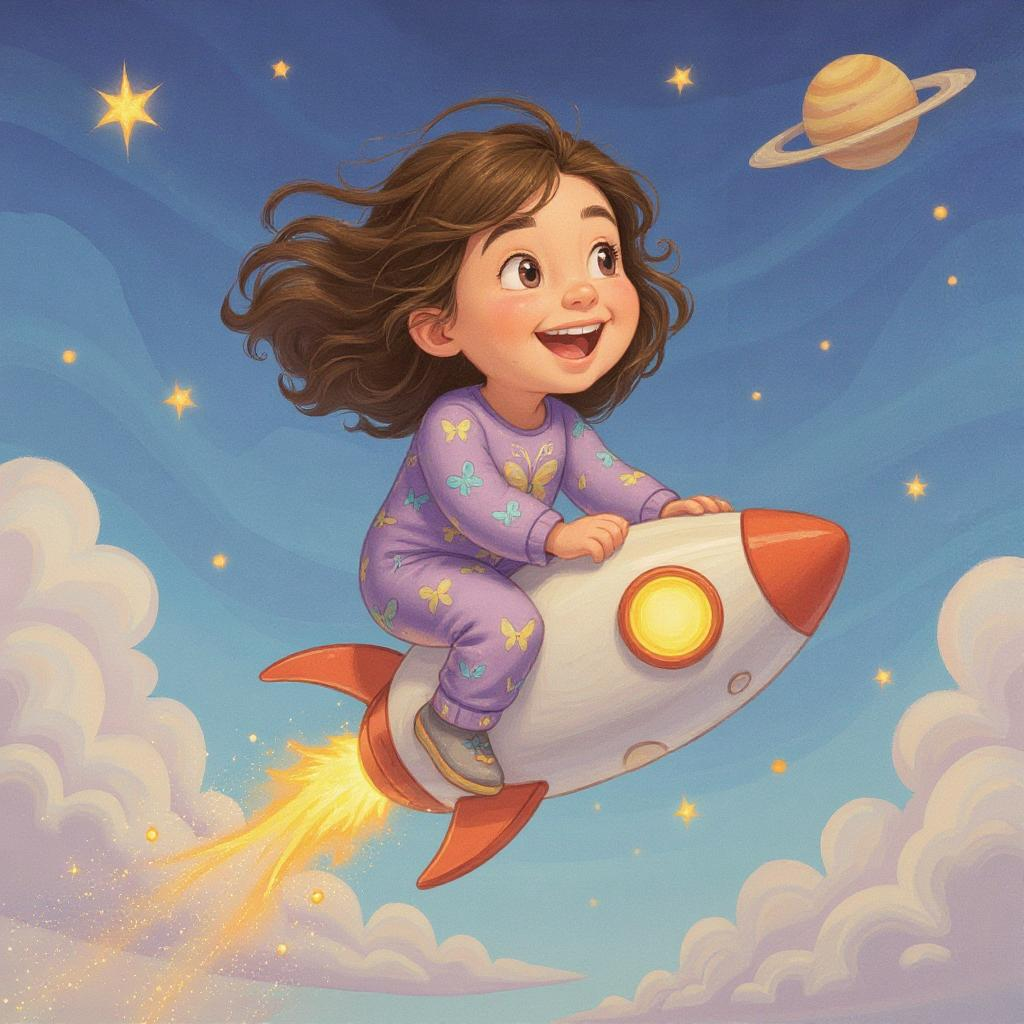 Girl on Rocket Ship